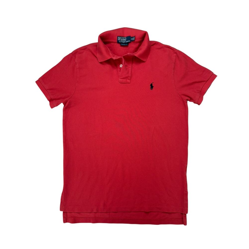 POLO RALPH LAUREN Salmon Pink Pony Custom Fit Short Sleeve Polo Size Medium Mens